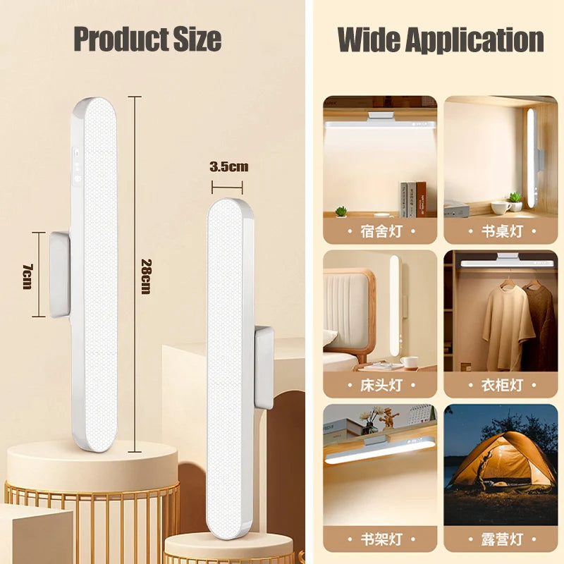 LED Magnetic Under Cabinet Light – USB Rechargeable Dimmable Strip