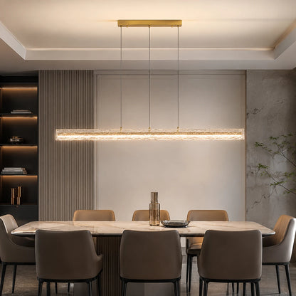 Linear Glass Pendant Light Rectangular Kitchen Island