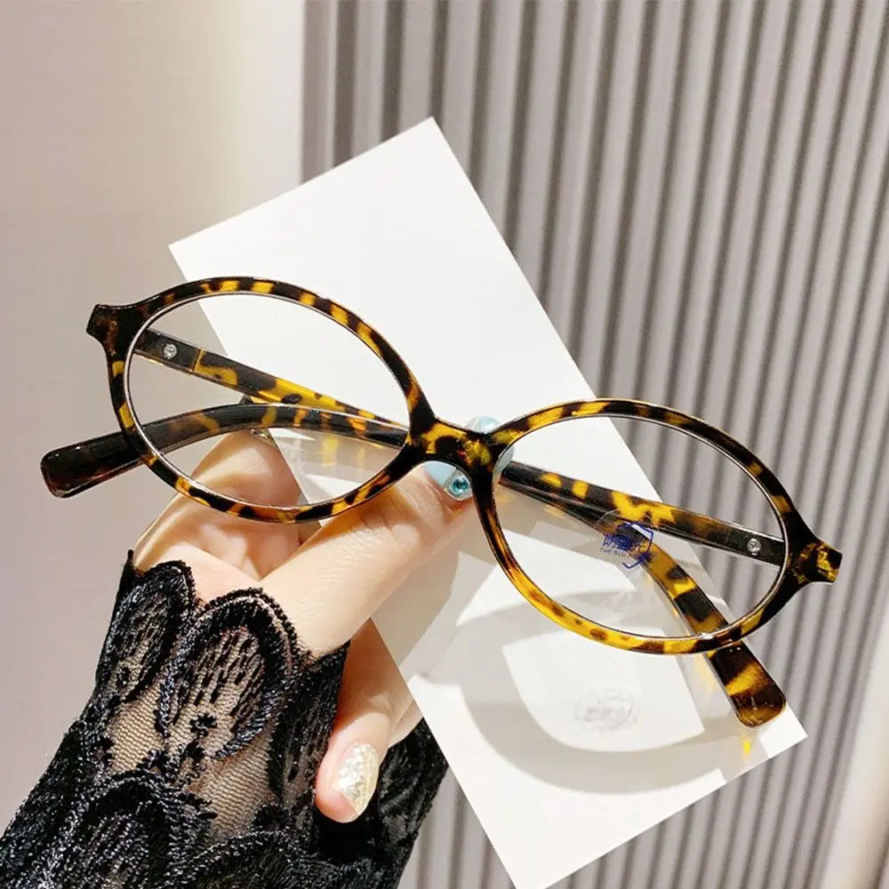Y2K Retro Oval Frame Glasses Women Female Sweet Cool Eyewear Trend Reading Computer Anti Blue