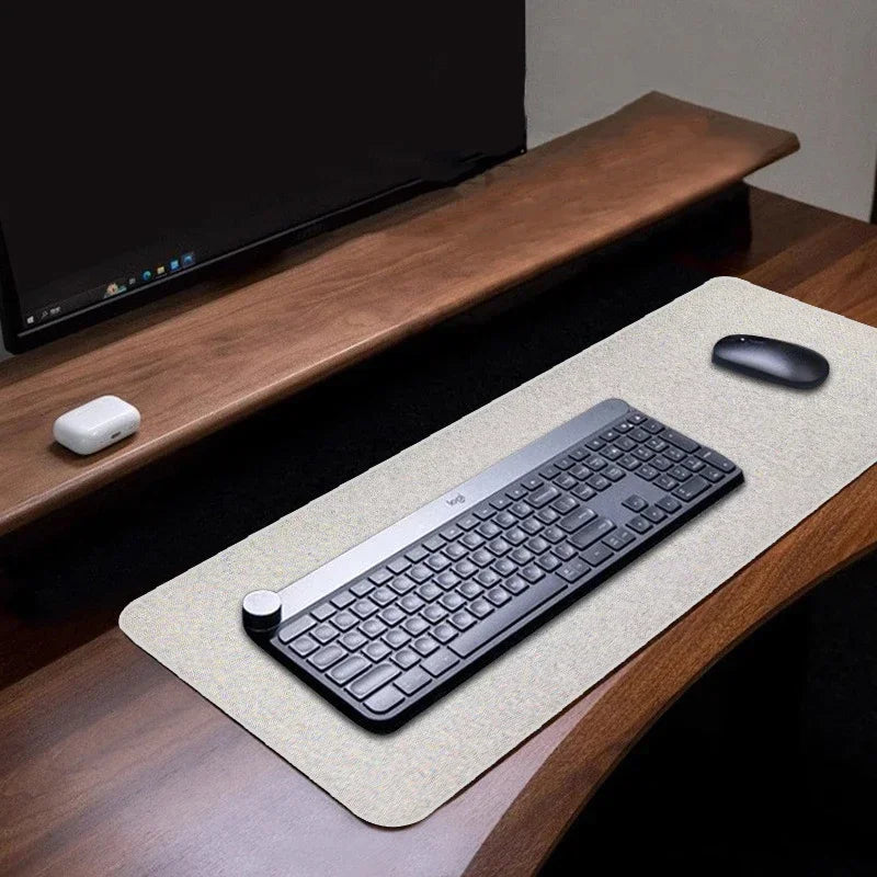 Cotton Linen XXL Gaming Mouse Pad Large Desk Mat Non-Slip Stitched Edge Extended Office Computer