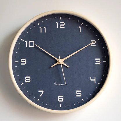Nordic Scandinavian Solid Wood Wall Clock Silent Quartz Movement Three Size Options
