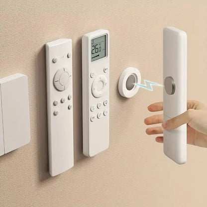 No Drill Magnetic Remote Holder Wall Mount for TV/AC/DVD Remotes White Space-Saving Design