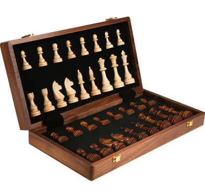Chess Set Grade Wooden Folding Big Traditional Classic Handwork Solid Wood Pieces