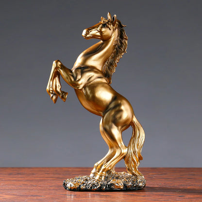 Rearing Horse Statue Resin Sculpture Gold, White or Black 30cm