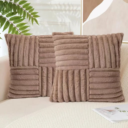 Artificial Plush Throw Pillow Covers Suitable for Various Occasions Such as Bedding Home