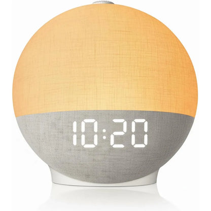 Wake Up Light Sunrise Alarm Clock White Noise Sound Machine Bluetooth Speaker Color Changing Night