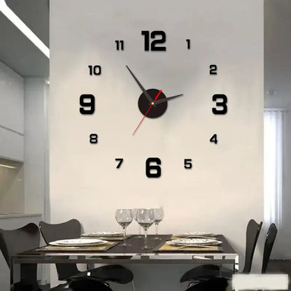 3D Frameless DIY Wall Clock Sticker Setup Silent Movement Choice of Finishes Acrylic