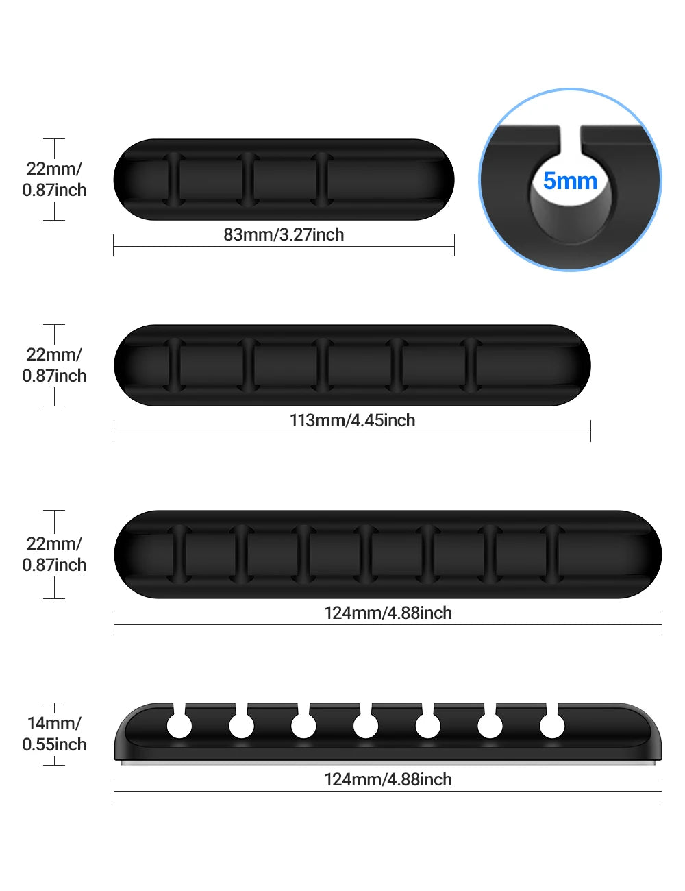 Cable Management Clips – Desk Cord Organiser for USB Cables