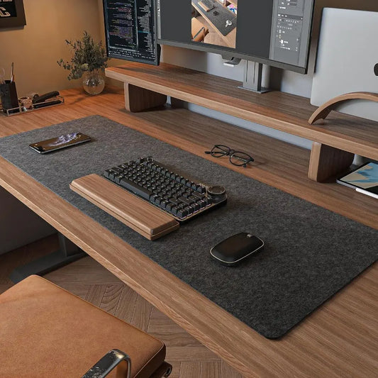 Wool Felt Desk Mat Large Non-Slip Mouse Pad Home Office Natural Material Anti-Slip Rubber Base
