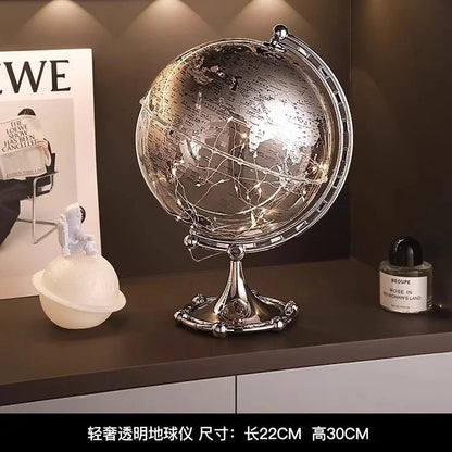 Luxury Modern Globe Ornament With Sailboat Accent Elegant Metal Sculpture For Living Room TV Stand