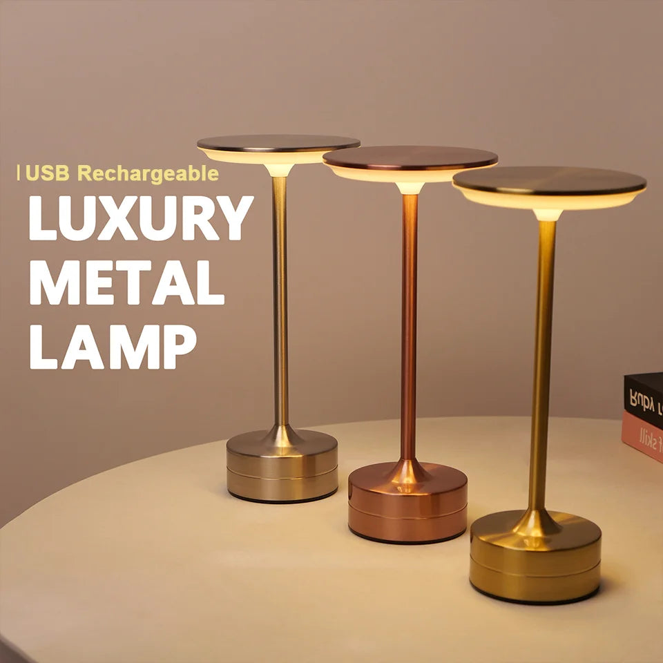 Rechargeable LED Table Lamp Touch Sensor Night Light Portable Cordless Bedroom Reading Desk