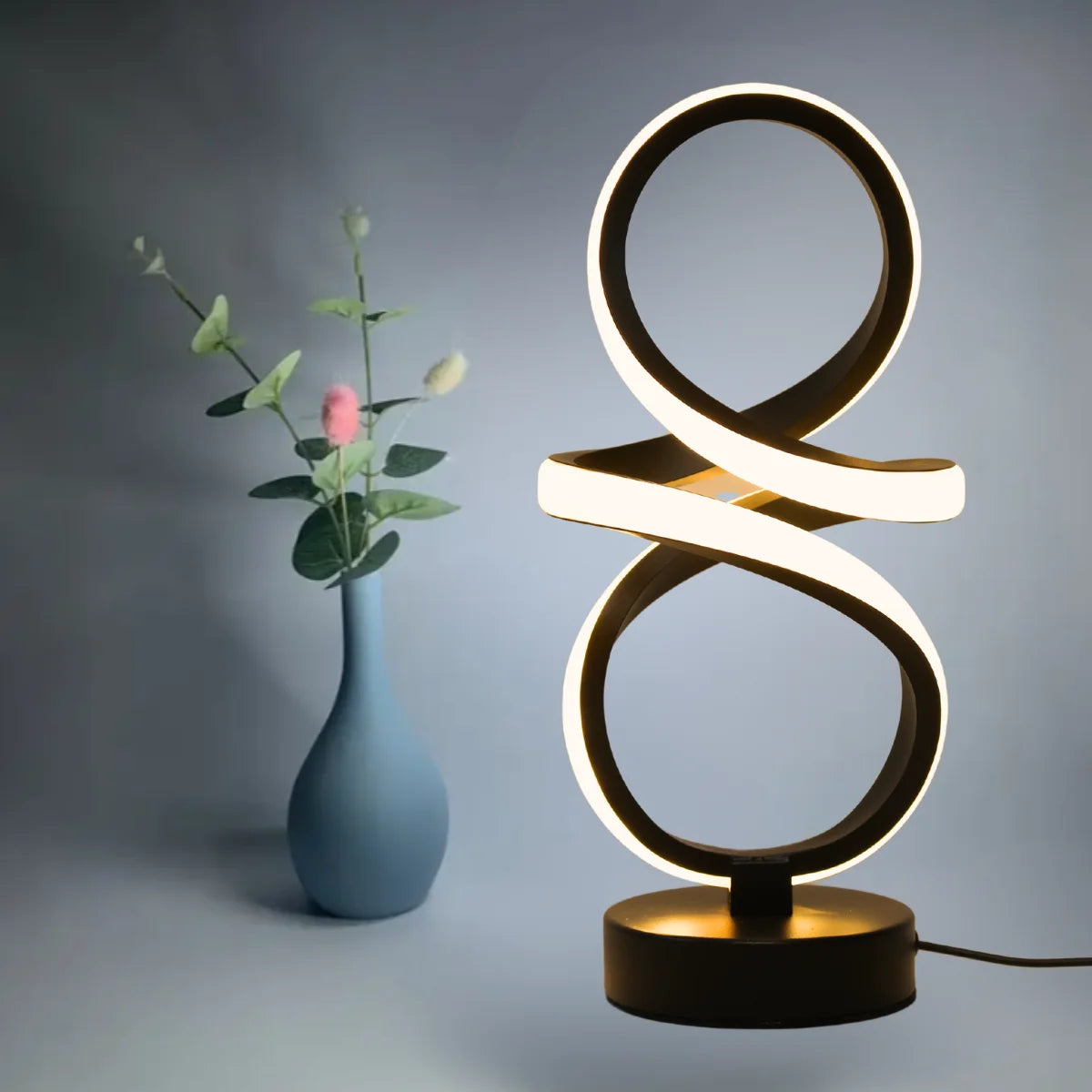 Spiral LED Table Lamp 3-Color USB Bedside Night Light