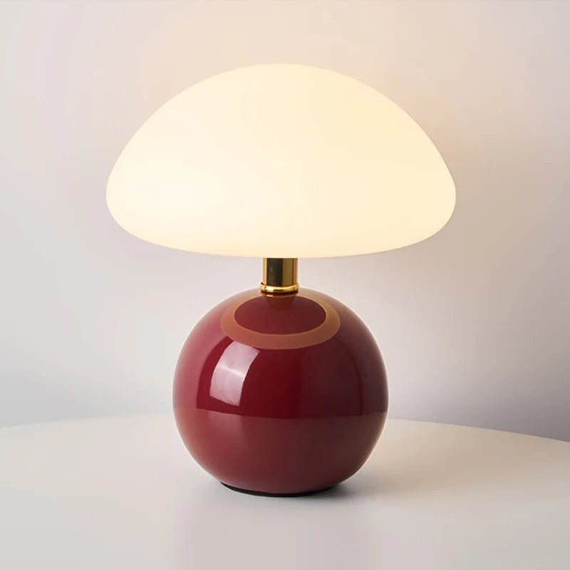 Ceramic Mushroom Table Lamp Bedside Bedroom Nightstand
