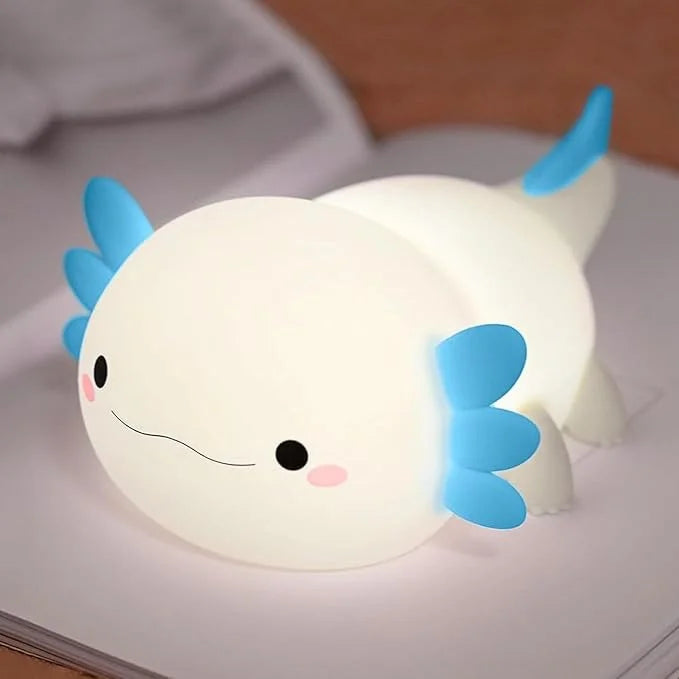 Axolotl Night Light Soft Silicone Squishy LED Lamp for Kids