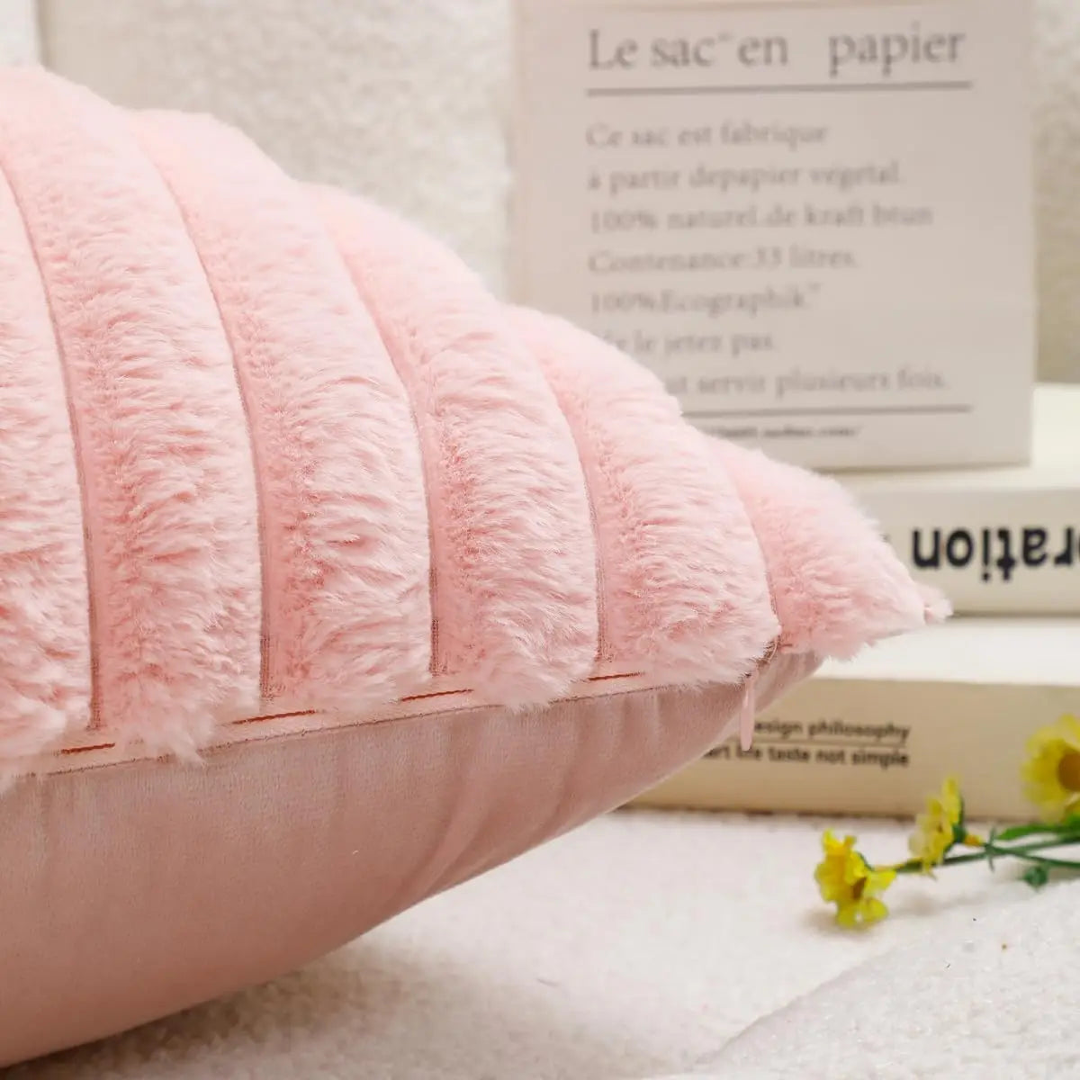 Artificial Plush Throw Pillow Covers Suitable for Various Occasions Such as Bedding Home