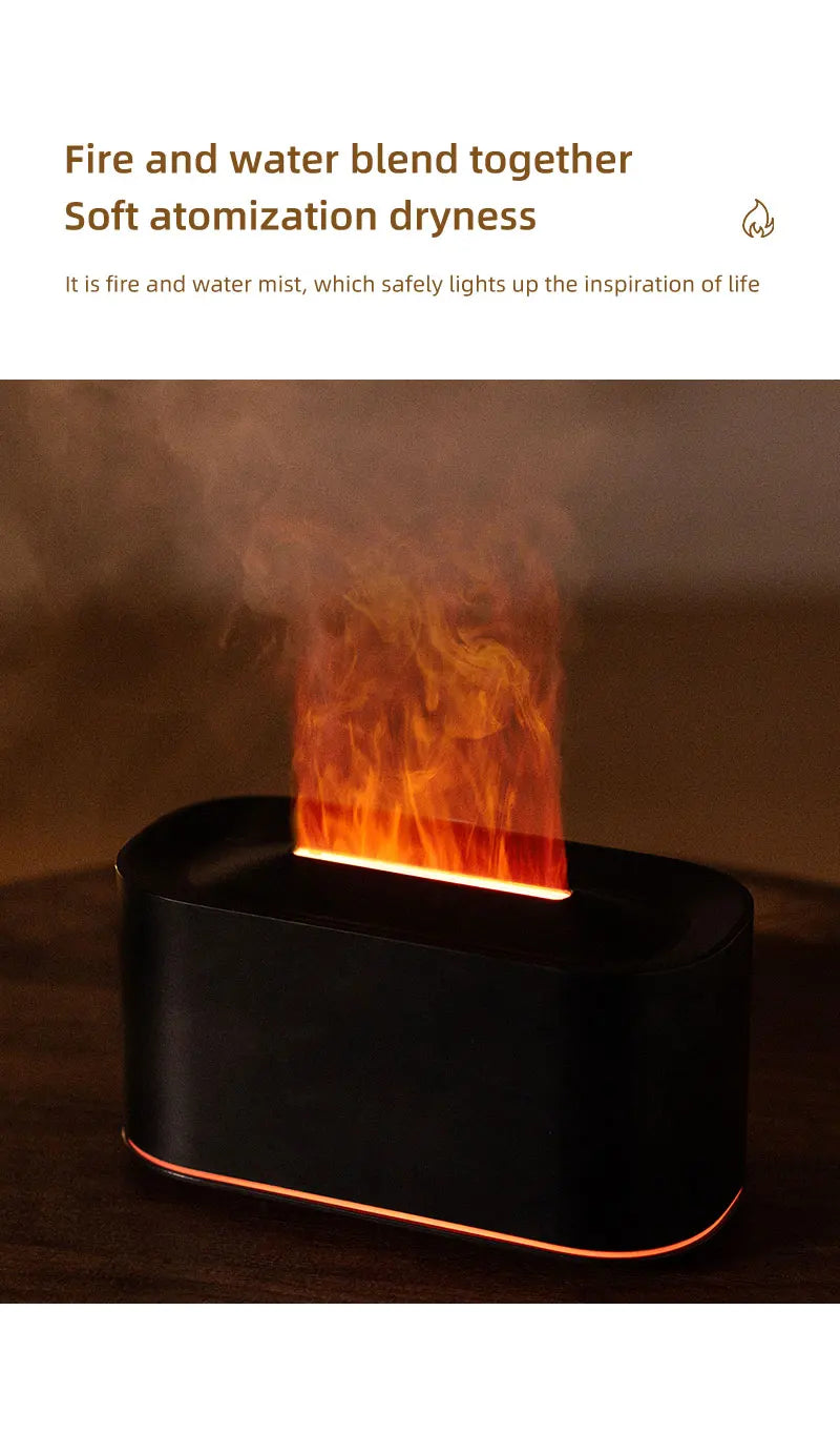 Flame Aromatherapy Diffuser – Cool Mist Humidifier for Home
