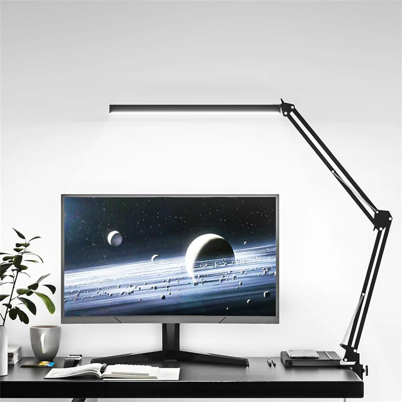 LED Clamp Desk Lamp – 5 Light Modes Auto Shut-Off Eye Protection