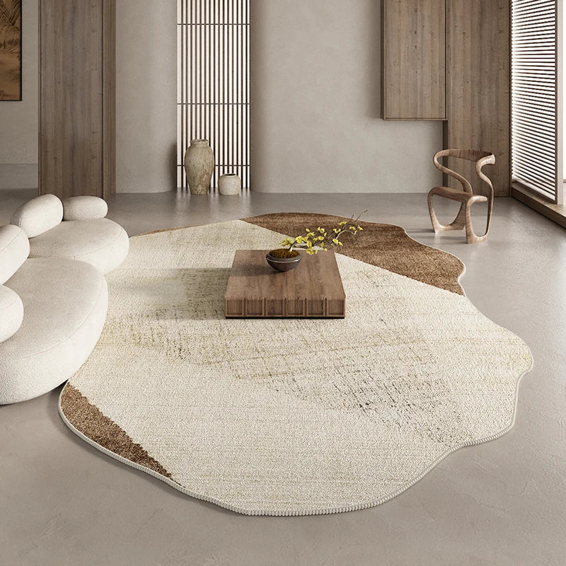 American Retro Brown Plush Area Rug Living Room