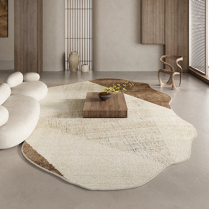 American Retro Brown Plush Area Rug Living Room
