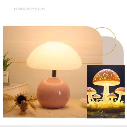 Ceramic Mushroom Table Lamp Bedside Bedroom Nightstand