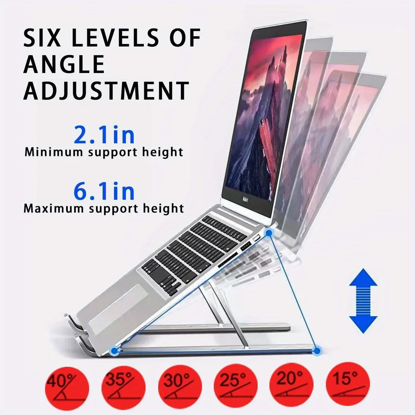 Aluminium Laptop Stand – Foldable Adjustable Cooling Riser 8–16"
