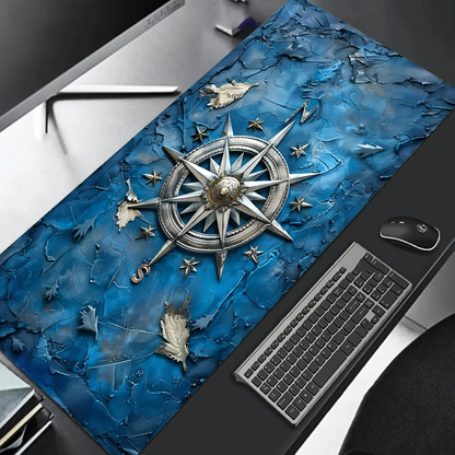 XXL Vintage Steampunk Compass Gaming Mouse Pad Large Desk Mat Non-Slip Stitched Extended Office