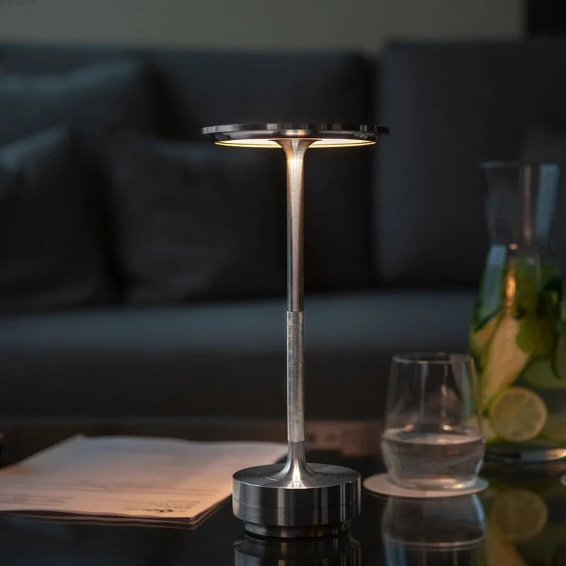 Aluminum Rechargeable LED Desk Lamp Dimmable Touch Portable Retro Atmosphere Bedside Night Light