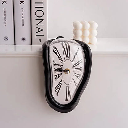Surreal Melting Wall Clock Melted Design Silent Movement Flexible Placement