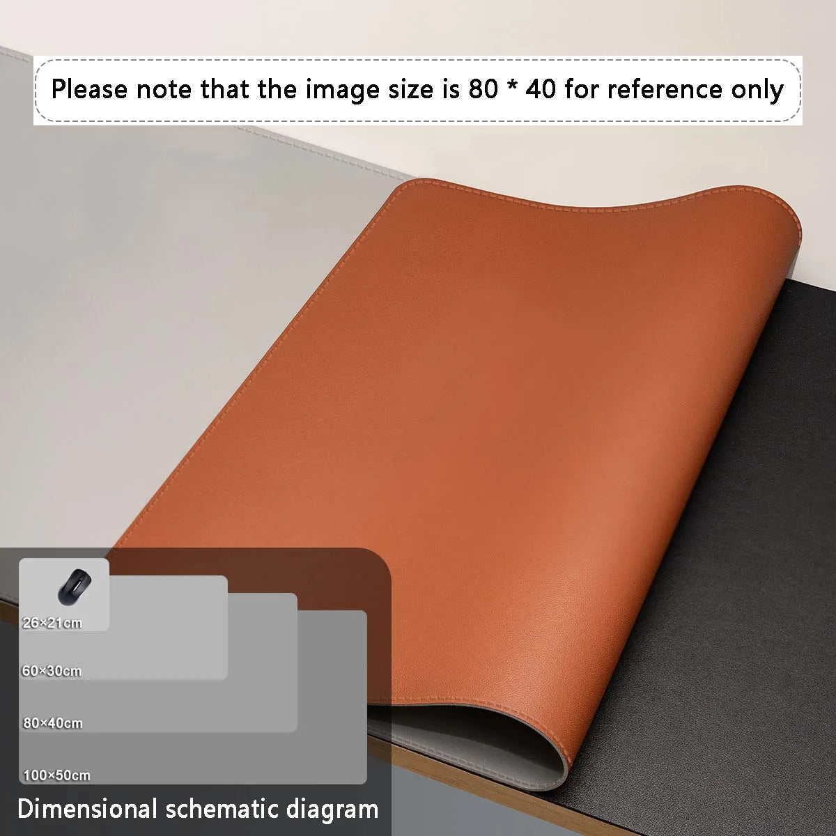 Two-Tone PU Leather Desk Mat – Large Waterproof Mouse Pad