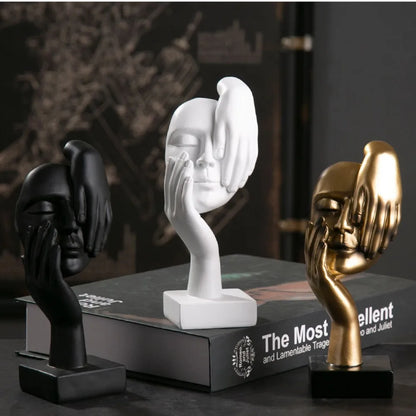 Nordic Resin Abstract Statue Desktop Ornament Sculpture Figurine Face Art Home Office Decor Gift