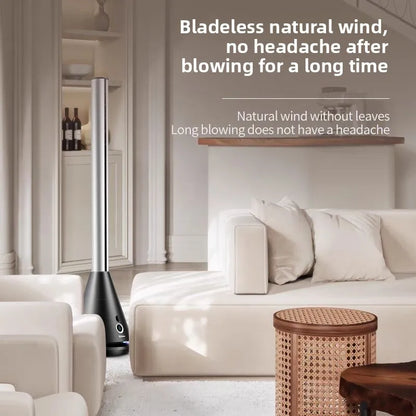 Bladeless Tower Fan 97cm Quiet Pedestal Fan with Remote & Timer Black or White