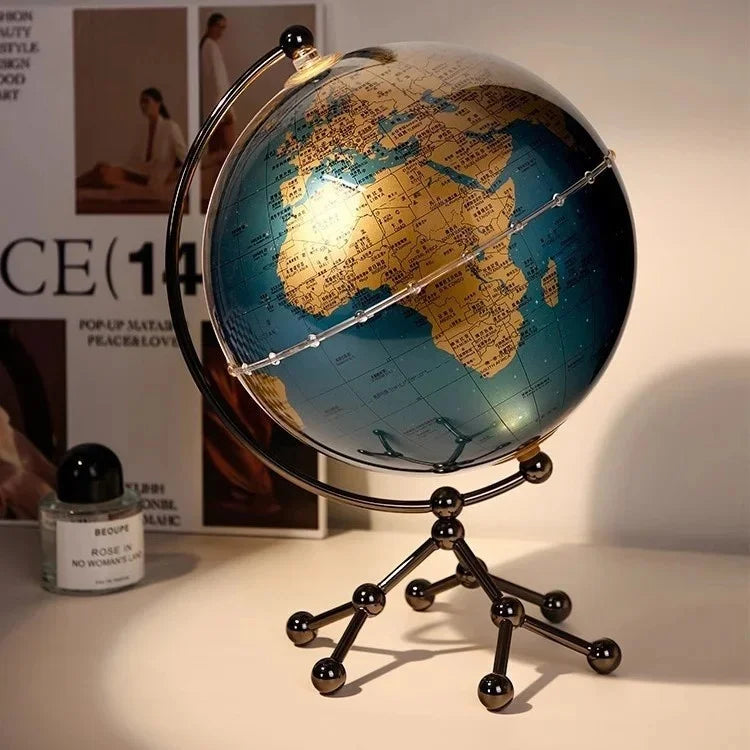 Luxury Modern Globe Ornament With Sailboat Accent Elegant Metal Sculpture For Living Room TV Stand