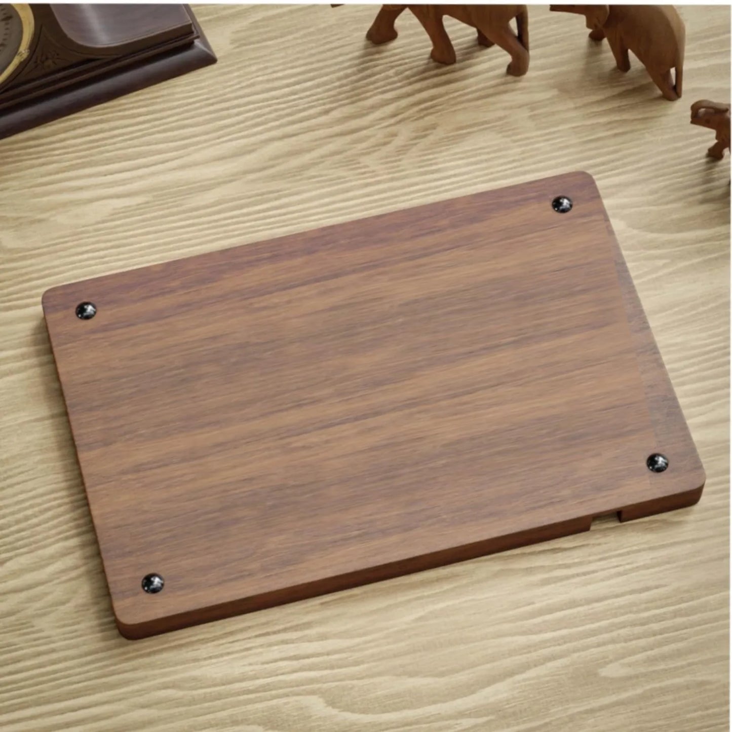 Wooden Desktop Storage Box Solid Wood Partition Organizer Phone Headphone Debris Tray Office Desk
