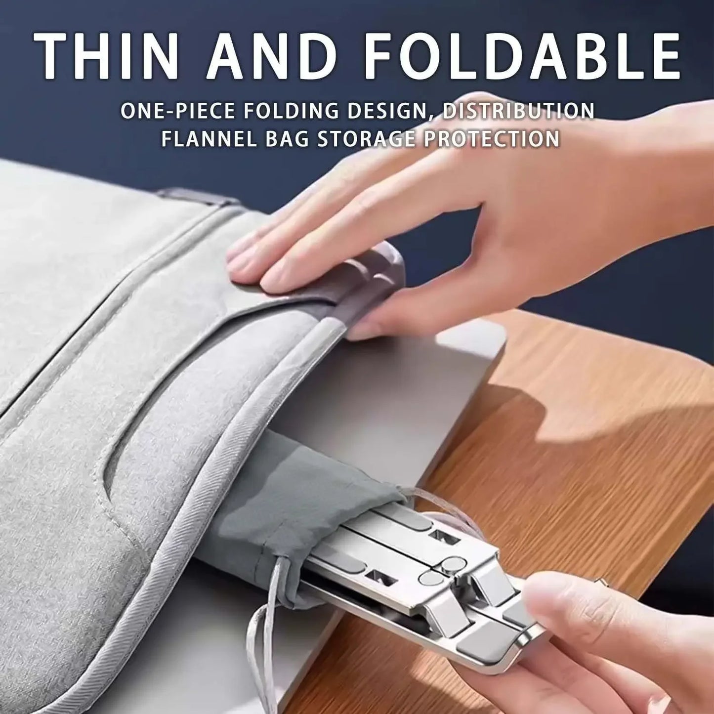 Aluminium Laptop Stand – Foldable Adjustable Cooling Riser 8–16"