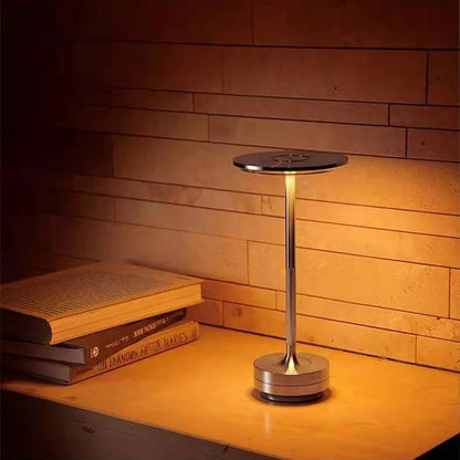 Aluminum Rechargeable LED Desk Lamp Dimmable Touch Portable Retro Atmosphere Bedside Night Light