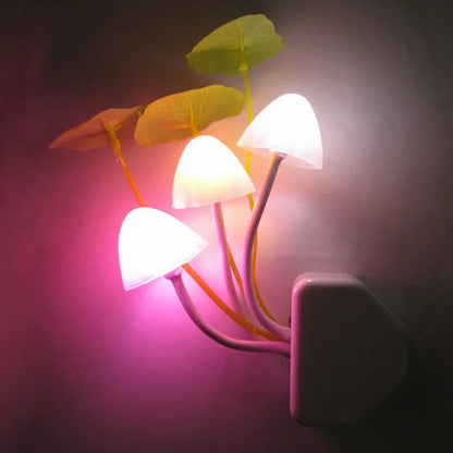 Mushroom Motion Sensor Night Light Bedroom Lighting Plug-In Three Soft Colours