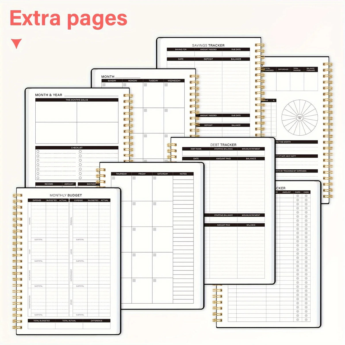 Monthly Finance Budget Planner Organizer with Expense Tracker Notebook to Manage Your Money