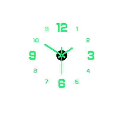 Luminous Digital Wall Sticker Clock Punch-Free Setup DIY European Style Silent Movement Acrylic