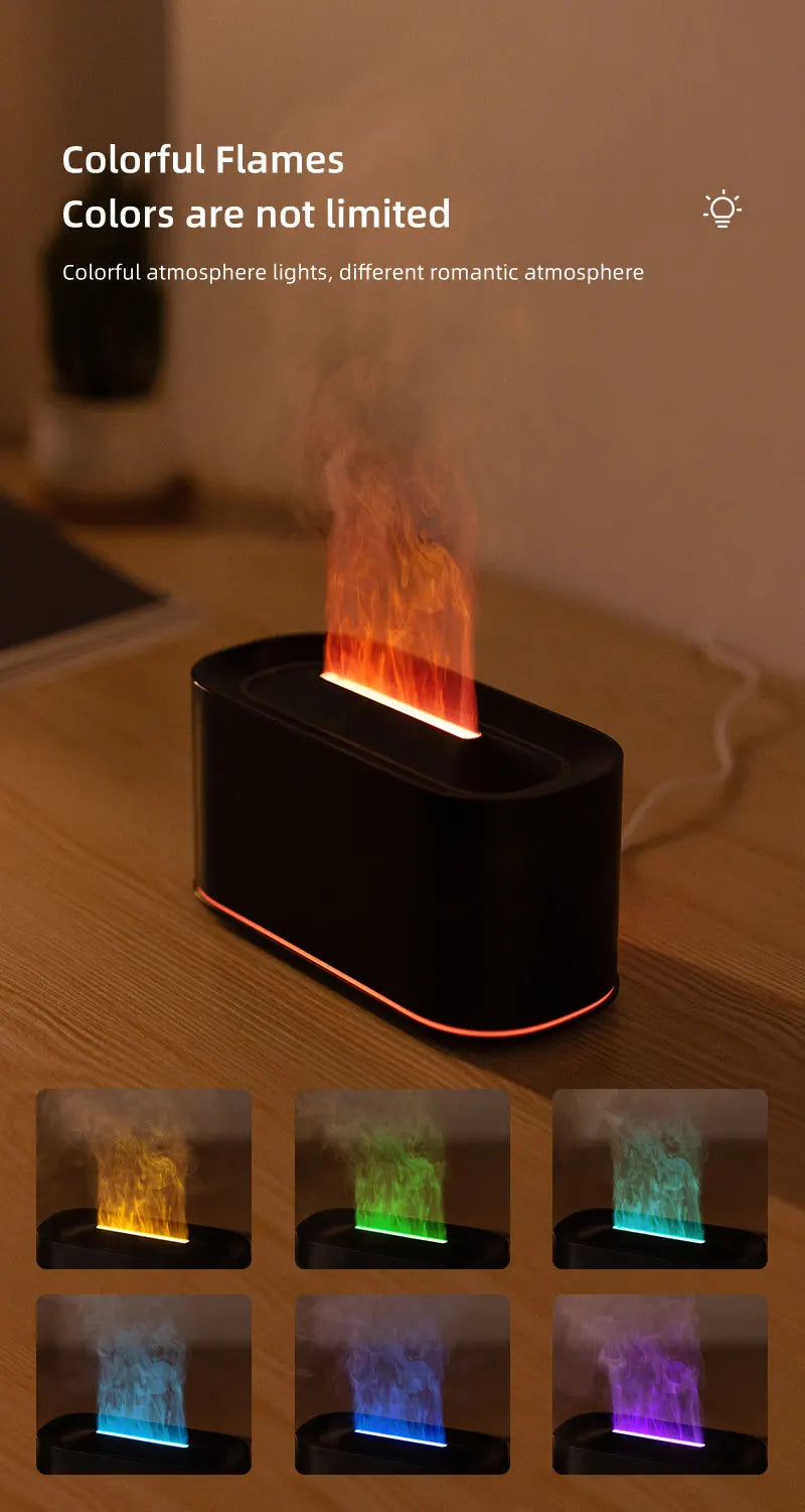 Flame Aromatherapy Diffuser – Cool Mist Humidifier for Home