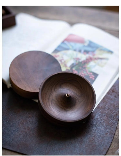 Solid Wood Incense Burner Tray Multi-Hole Design Ash-Catching Calm and Meditative Wooden
