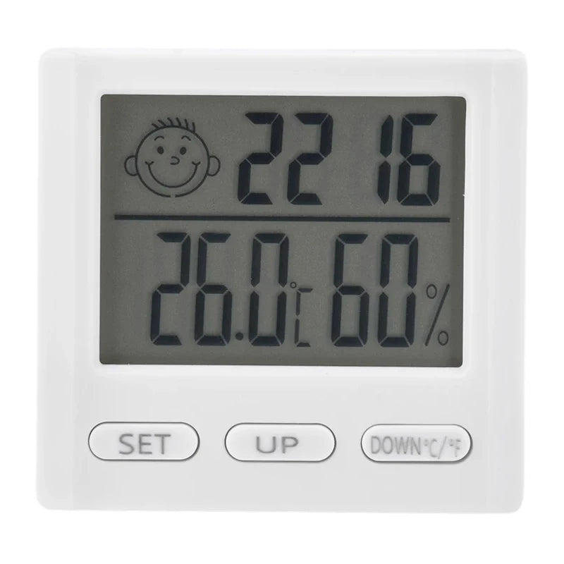 LED Thermometer Thermo-Hygrometer Multifunction Electronic Clock Temperature Humidity Meter