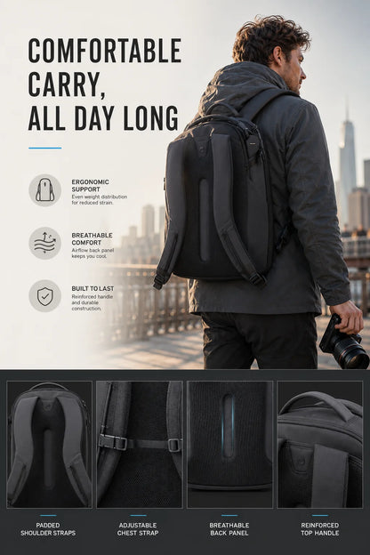 Camera Backpack 16L 22L Water-Resistant Photography Bag