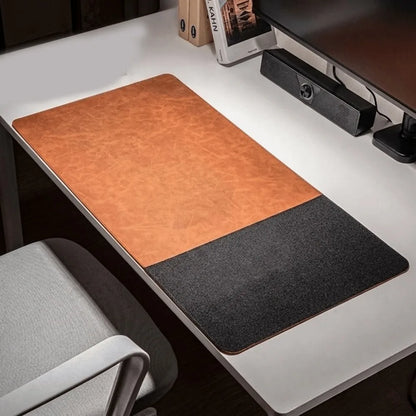 Durable Portable Retro Mousepad PVC Leather Large Esports Table Mat Double-sided Non-slip Mouse
