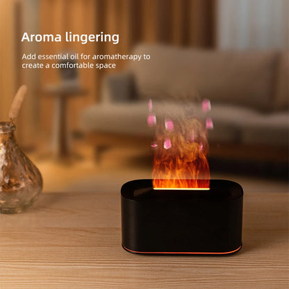 Flame Aromatherapy Diffuser Humidifier Bedroom Decor Cool Mist Essential Oil
