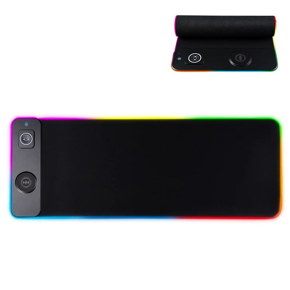 RGB Large Wireless Charging Desk Mat Non-Slip Waterproof Touch Control Office Gaming