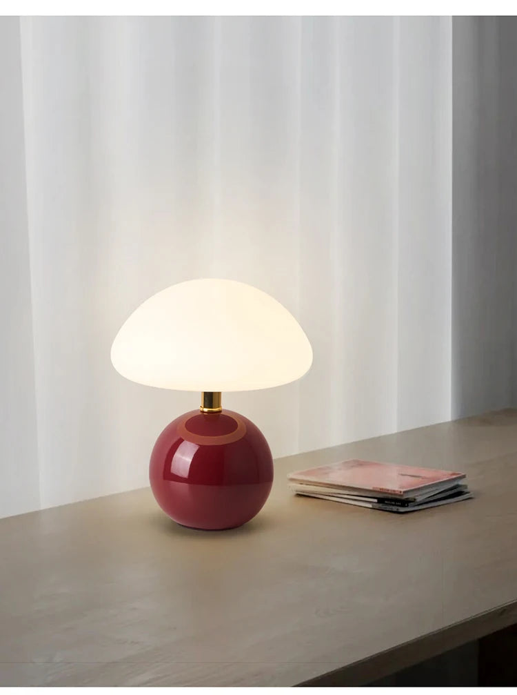 Ceramic Mushroom Table Lamp Bedside Bedroom Nightstand