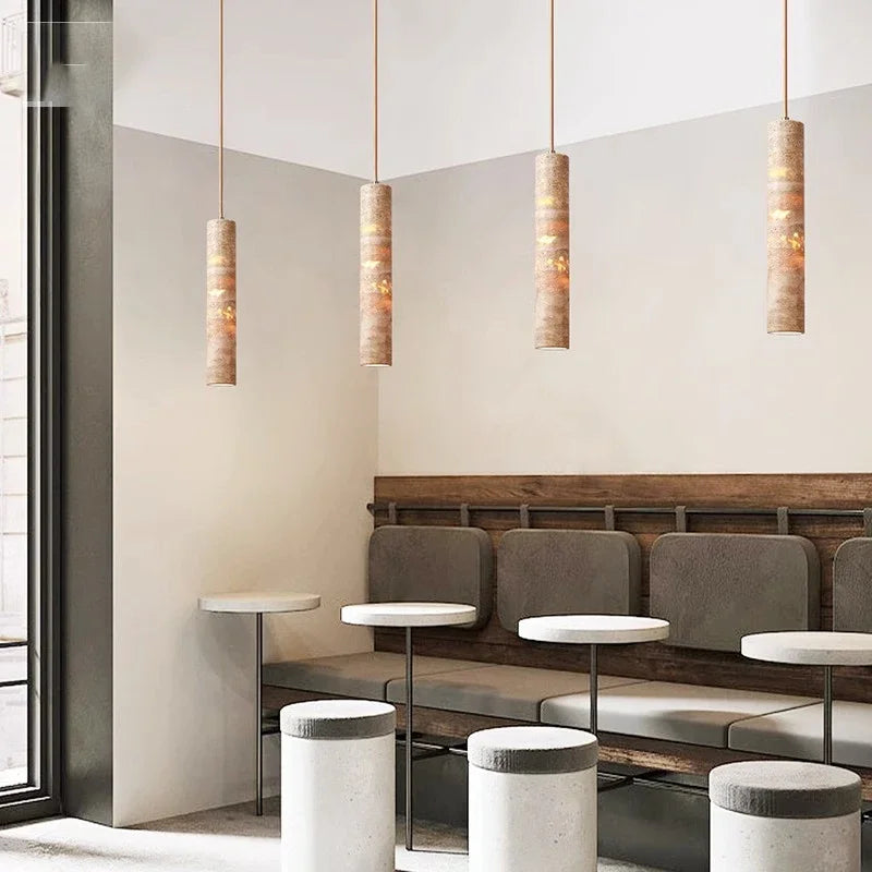 LED Marble Pendant Light Long Strip Chandelier Restaurant Bar Kitchen Island Dining Room Modern