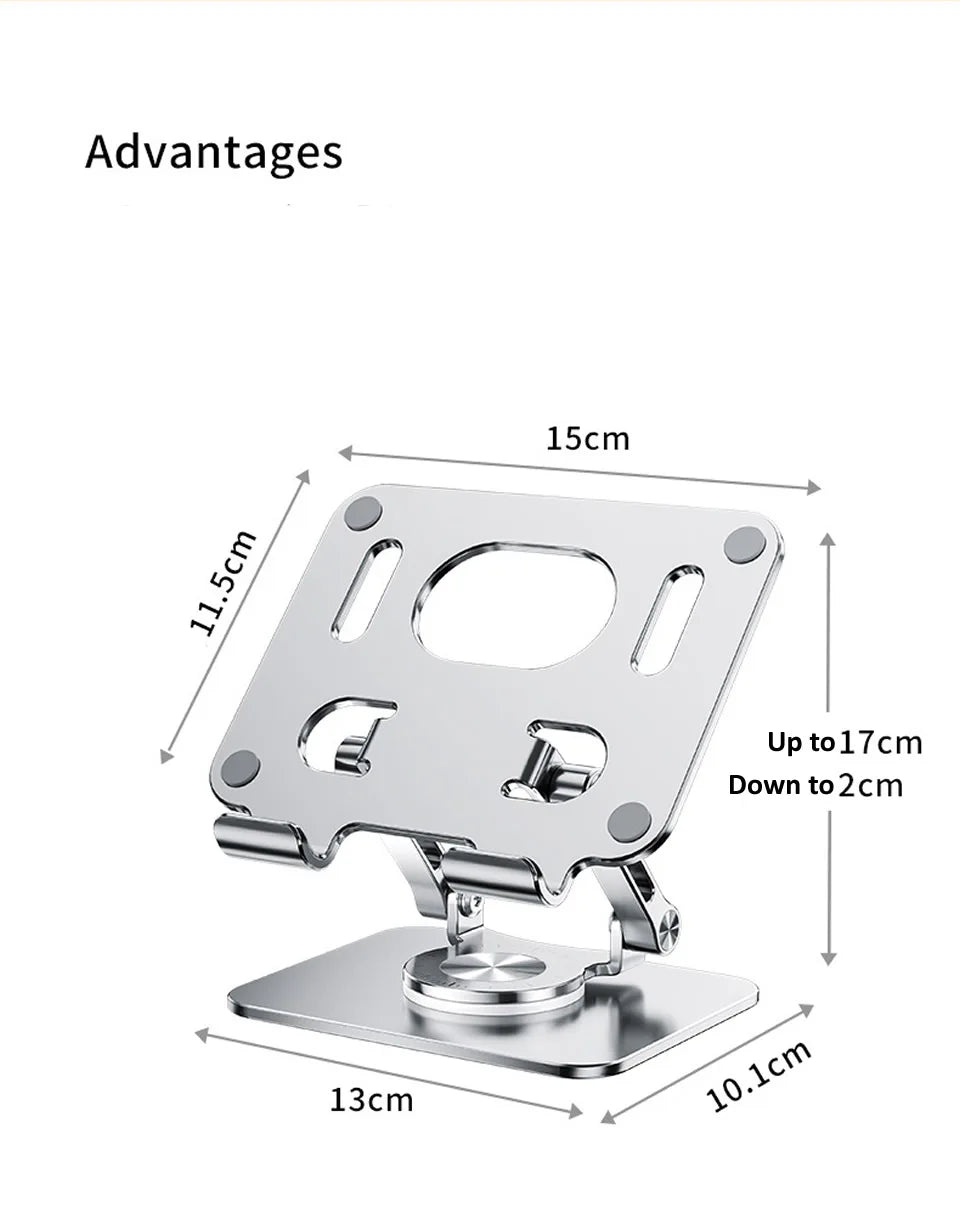 360° Rotating Tablet Stand – Foldable Aluminium iPad Holder