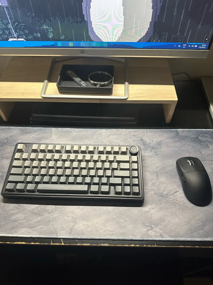 Gray Stitched-Edge Gaming Mouse Pad Superior Control Surface Non-Slip Rubber Base
