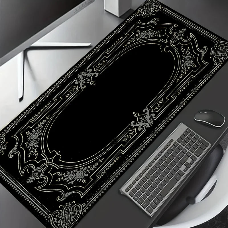 Baroque Ornate XXL Gaming Mouse Pad Large Desk Mat Non-Slip Stitched Edge Office Extended Playmat